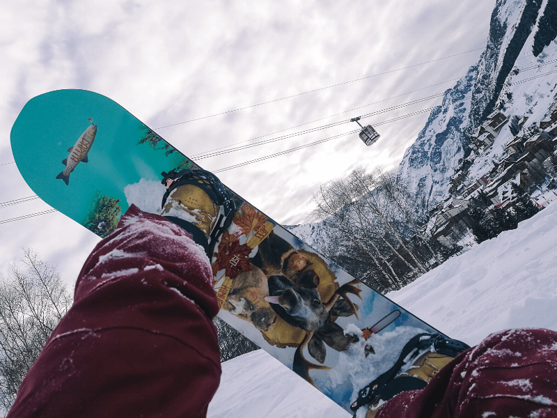 Les Deux Alpes wyciąg i deska snowboardowa